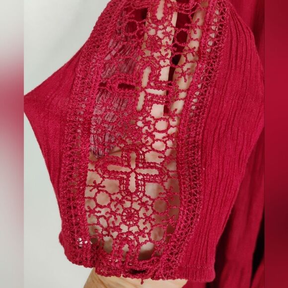 Indigo Rose 1X Mid-Length Plus Size Curvy Comfortable Long Sleeved Dress - Picture 10 of 16